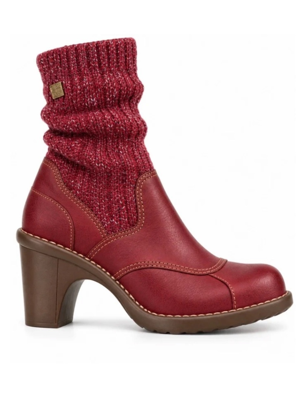El Naturalista Myth Yggdrasil Merlot Knit Cuff Heeled Boots | 7